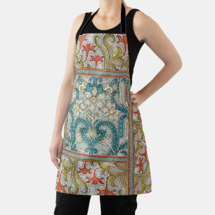 Daffodil chintz art nouveau flower wallpaper apron