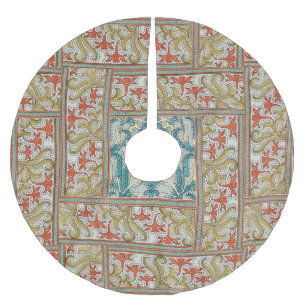 Daffodil chintz art nouveau flower wallpaper brushed polyester tree skirt