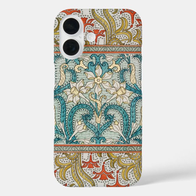 Daffodil chintz art nouveau flower wallpaper Case-Mate iPhone case (Back)