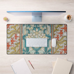 Daffodil chintz art nouveau flower wallpaper desk mat