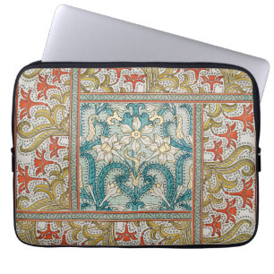 Daffodil chintz art nouveau flower wallpaper laptop sleeve