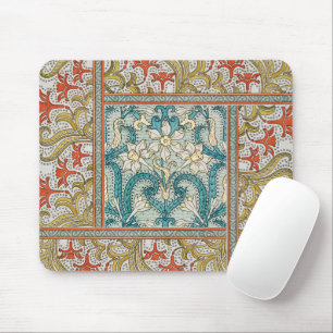Daffodil chintz art nouveau flower wallpaper mouse mat