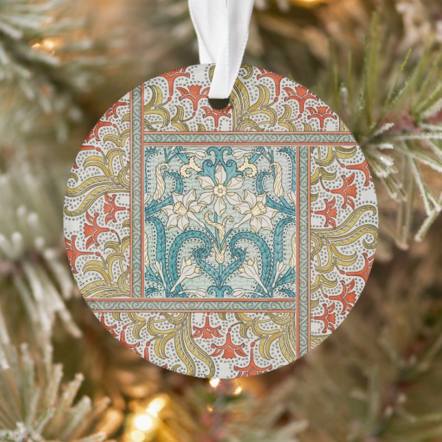 Daffodil chintz art nouveau flower wallpaper ornament (Tree)