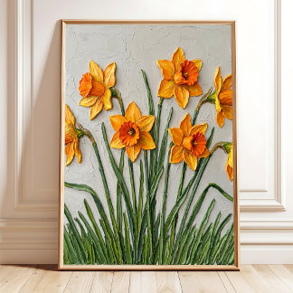 Daffodil Decor Boho Botanical Wall Art Canvas Prin