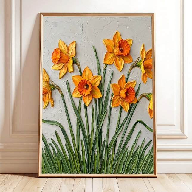 Daffodil Decor Boho Botanical Wall Art Canvas Prin (Creator Uploaded)