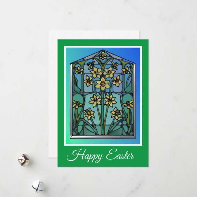 Daffodil Easter Card (Front/Back In Situ)