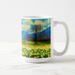 Daffodil field - painting coffee mug