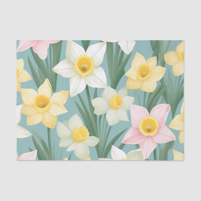 Daffodil Floral Nostalgic Tissue Paper (Front)