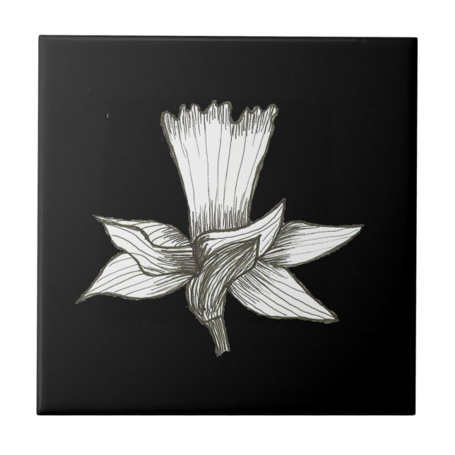 Daffodil Floral Tile (Front)