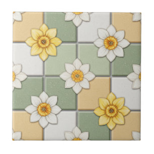Daffodil Floral Tile Pattern