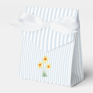 Daffodil Flower Blue Stripe Preppy Favour Box