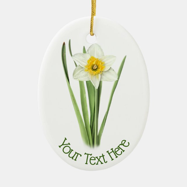 Daffodil Flower Ceramic Tree Decoration (Front)