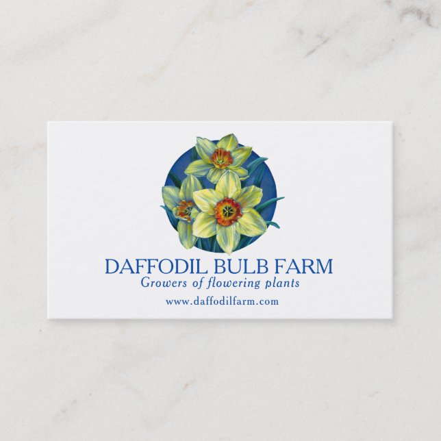 Daffodil flower farm plant suppliers business card (Front)