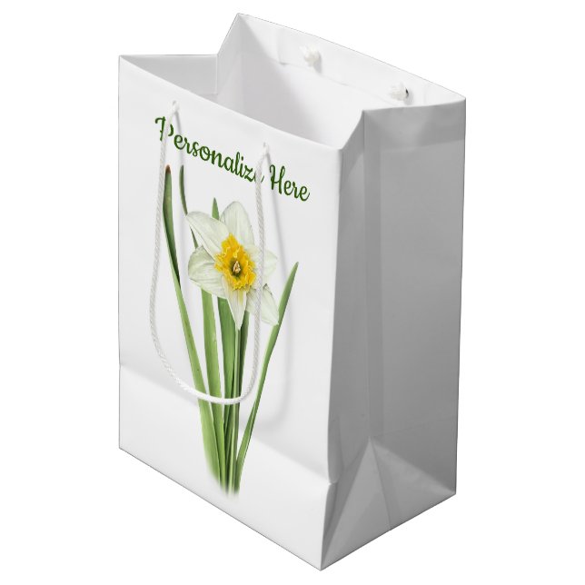 Daffodil Flower Medium Gift Bag (Front Angled)