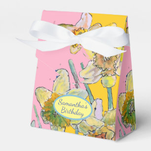 Daffodil Flower Painting floral Birthday Cake Box