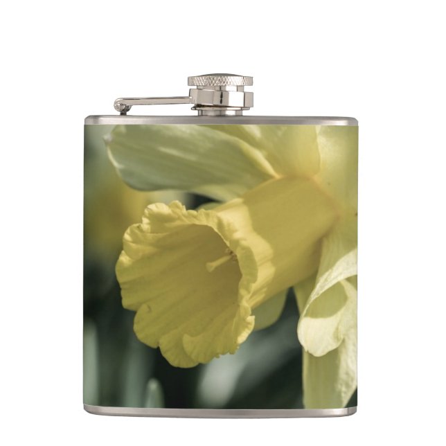 Daffodil Flower Photography Hip Flask (Front)