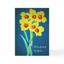 Daffodil Flowers illustration-Thinking of you