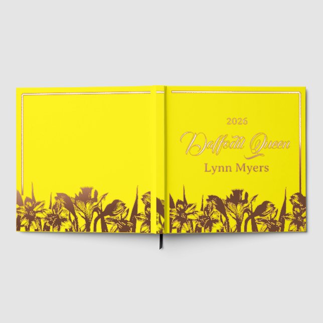 Daffodil Foil Scrapbook Photo Pageant Festival Guest Book (Full)