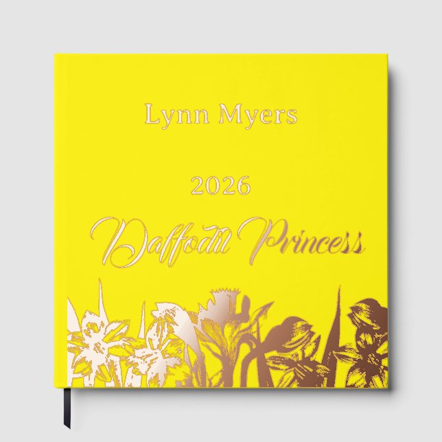Daffodil Foil Scrapbook Photo Pageant Festival Guest Book (Front)