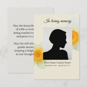 Daffodil funeral prayer card