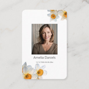 Daffodil Funeral Prayer Card 