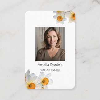 Daffodil Funeral Prayer Card 