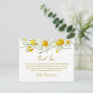 Daffodil Funeral Thank You Card Bereavement