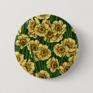 Daffodil garden 6 cm round badge