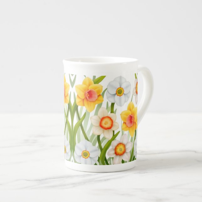 Daffodil Garden Bone China Mug (Front Right)