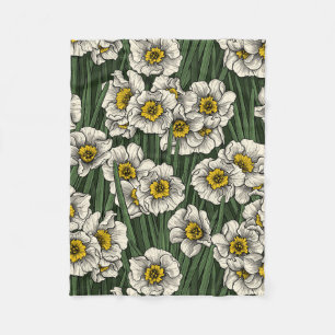 Daffodil garden fleece blanket