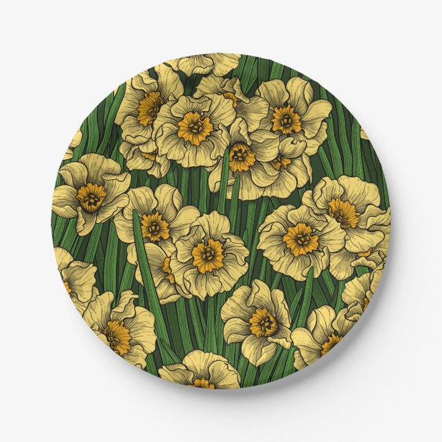 Daffodil garden paper plate (Front)