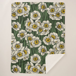 Daffodil garden sherpa blanket