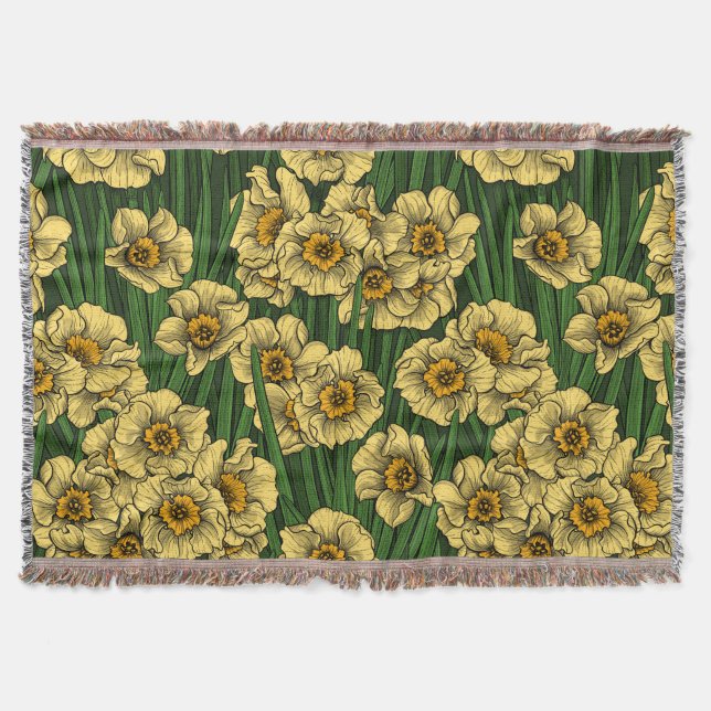 Daffodil garden throw blanket (Front)