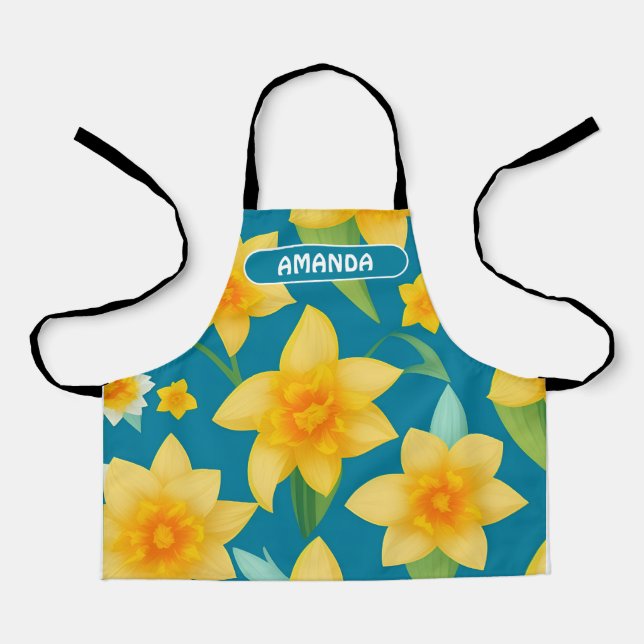 Daffodil Geometric Colourful Personalised Pattern Apron (Front)
