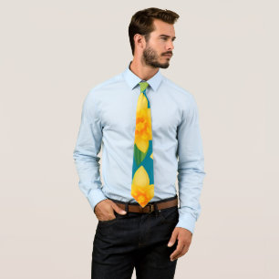Daffodil Geometric Colourful Personalised Pattern Tie