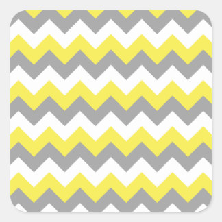 Daffodil Grey and White Zigzag 2 Square Sticker