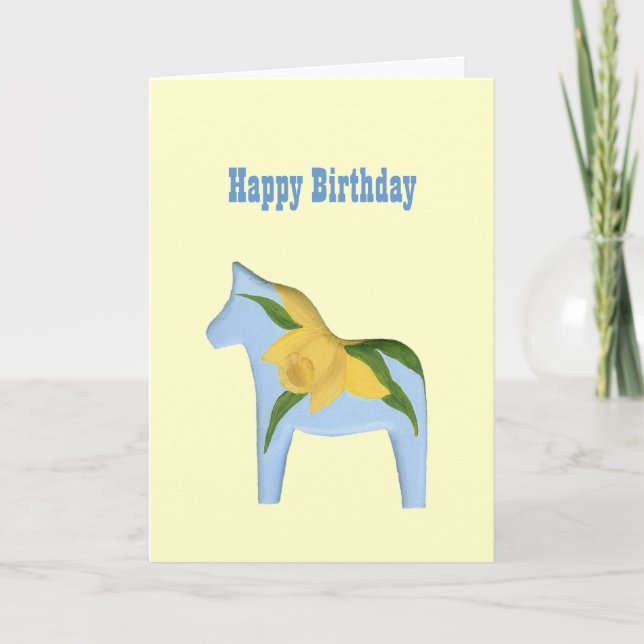 Daffodil Horse Birthday Card (Front)