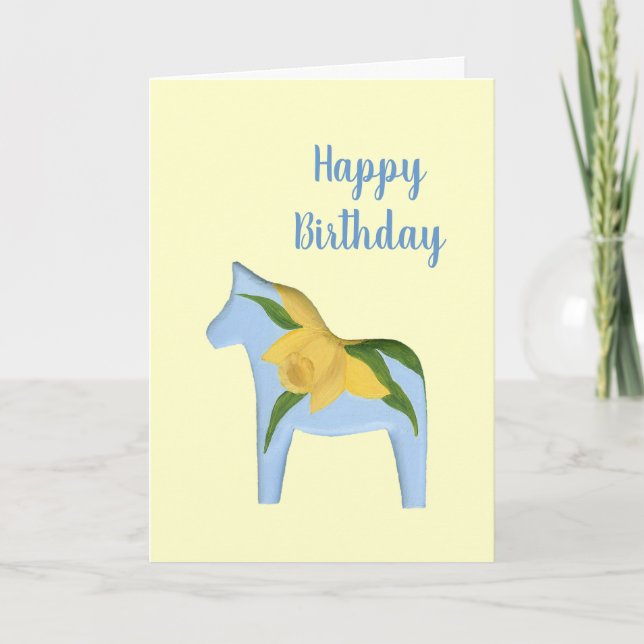 Daffodil Horse Birthday Card (Front)