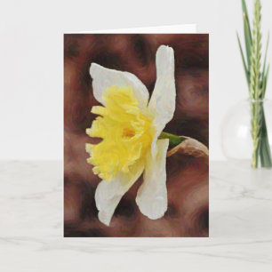 Daffodil Impressionistic Gouache Artsy Note Card