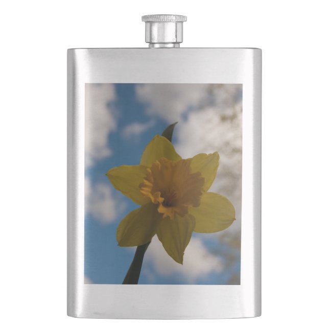 Daffodil in spring hip flask (Front)