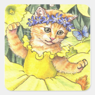 Daffodil Kitten stickers