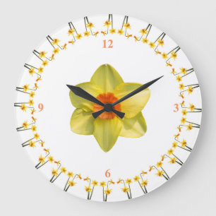 Daffodil madness large clock