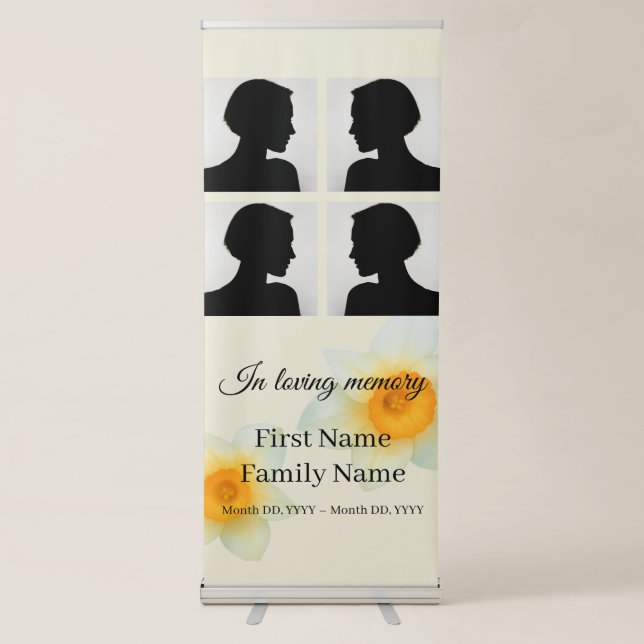 Daffodil memorial collage  retractable banner (Front)