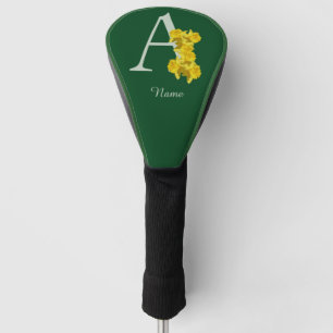 Daffodil Monogram Initial A Personalised Golf Head Cover