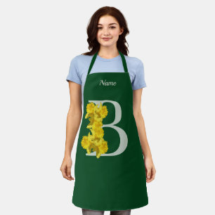 Daffodil Monogram Initial B Personalised Apron