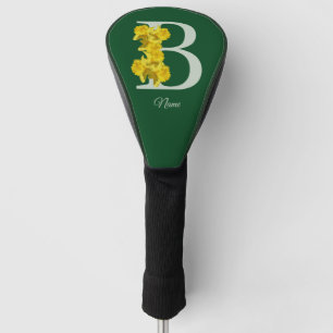 Daffodil Monogram Initial B Personalised Golf Head Cover