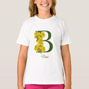 Daffodil Monogram Initial B Personalised T-Shirt