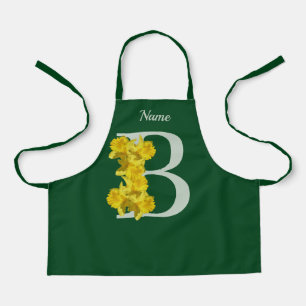 Daffodil Monogram Initial B Your Name Apron