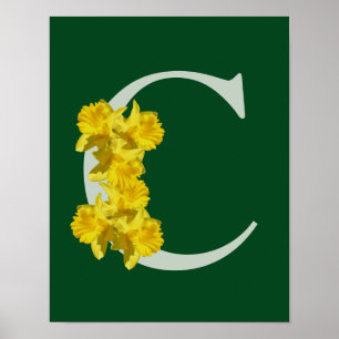 Daffodil Monogram Initial C  Poster