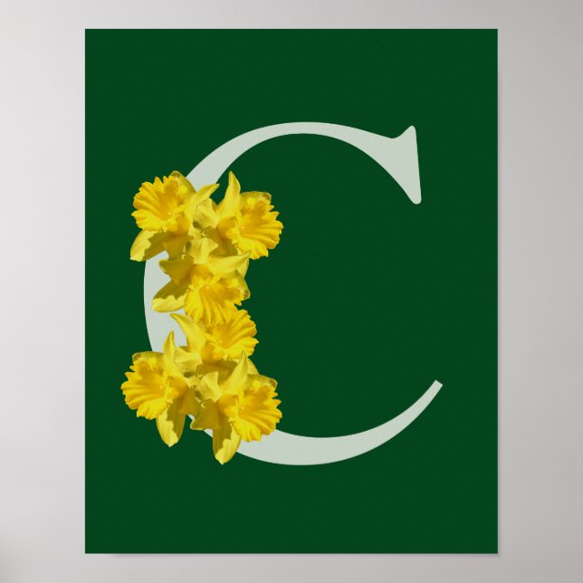 Daffodil Monogram Initial C Poster (Front)